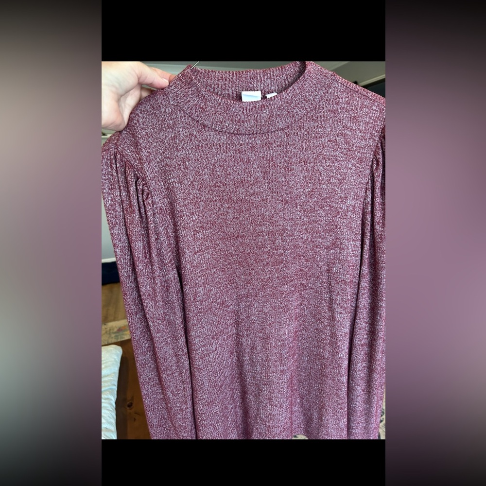 GAP Burgundy Ribbed Knit Sweater